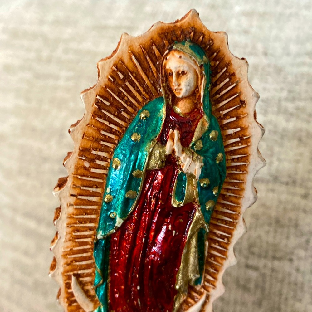 Antique our Lady of Guadalupe With Child Statue Cancun, Mexico